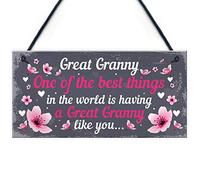 Red Ocean Targa da appendere con scritta "Great Granny" (lingua italiana non garantita), idea regalo per nonni da parte dei nipoti, per compleanno, Natale