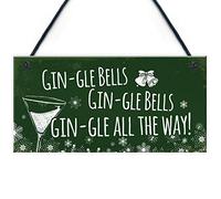 RED OCEAN Targa da appendere divertente con scritta in inglese "Gin Gin" per Natale, amicizia, regalo di alcol
