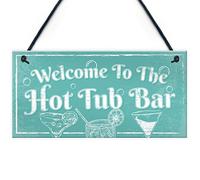 RED OCEAN Targa da appendere in piscina con scritta "Welcome to The Hot Tub Bar"