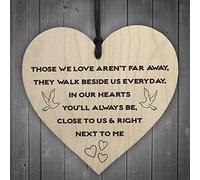 RED OCEAN Targa in legno da appendere a forma di cuore con scritta in inglese "You'll Always Be Next To Me"