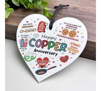 Red Ocean Targa per il 7° anniversario, regalo per moglie e marito, con scritta in inglese "I Love You", in acrilico, a forma di cuore, per donne e uomini, 100 x 100 mm, regalo per coppie, settimo