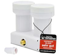 RED OPTICUM LMP 04H Monoblock Single LNB 0.1dB - LNB doppia testa per 1 partecipante e 2 Satelliti con DiseqC integrato - 3D UHD 4K Ready - Monoblock LNB Astra Hotbird