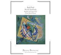 Red Oval Cross Stitch Pattern Book - Wassily Kandinsky: Regular and Large Print Cross Stitch Pattern