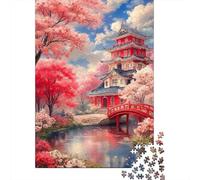 Red Pagoda Garden 1000 Pezzi Carta Ecologica Puzzle Classico Amanti Del Famiglia Decompressione Gioco Regali Pacchetto Valore 52x38cm/1000pcs