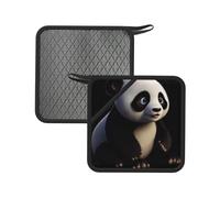 Red Panda - 2 tappetini resistenti al calore, 18 cm, quadrati, isolanti, adatti per cucinare, cuocere, pentole calde, ecc.