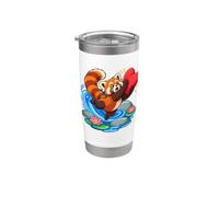 Red Panda Catches Falling Heart Cuscino con entrambi gli arti anteriori Bicchiere termico in acciaio inox doppia parete