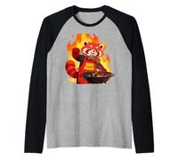 Red Panda Cooking Grill BBQ Funny Gift Red Panda Maglia con Maniche Raglan
