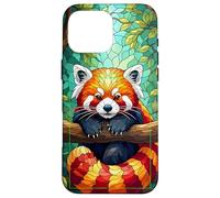 Red Panda - Custodia per vetrate colorate, motivo: panda rosso Custodia per iPhone 16 Pro Max