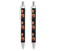 Red Panda Dance Penna a sfera retrattile 0,5 mm punta fine inchiostro nero penne forniture per ufficio per insegnante 2 pz come foto 2