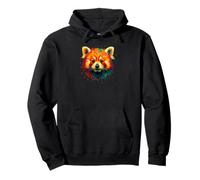 Red Panda Face Art Bright Forest Animal Design realistico Felpa con Cappuccio