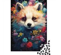 Red Panda Floral Art Jigsaw Puzzle Impossible 1000 Pezzi Decorazione Per La Casa. Giochi Rilassamento E Intelligence Per Adulti E Ragazzi Da 14 Anni 38x26cm/1000pcs