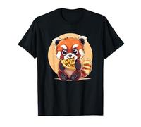 Red Panda Gode Pizza Slice Fun Art Maglietta