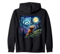 Red Panda Howling at The Moon Funny Parody Art Felpa con Cappuccio