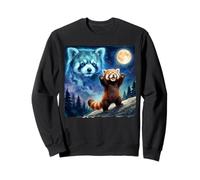 Red Panda Howling at The Moon Parody Night Sky Art Felpa