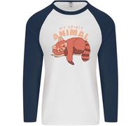 Red Panda Il Mio Spirito Animale Uomo L/S Maglietta Da Baseball