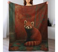 Red Panda in Dark Room, Moody Animal Portrait, Plaid, Soffice, TV