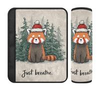 Red Panda Just BreaChristmas, confezione da 2 cuscinetti per cinture di sicurezza per auto, per alleviare lo stress al collo e alle spalle, spalline per cinture di sicurezza per auto