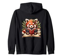 Red Panda Lettura Libri Pandas Cottagecore Estetica Bambini Felpa con Cappuccio