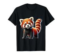 Red Panda Maglietta con Stampa Grafica Economica, Uomo, Nero, XL