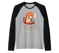 Red Panda Needs Coffee Red Panda Girls Kids Maglia con Maniche Raglan