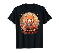 Red Panda Needs Coffee Red Panda Girls Kids Maglietta