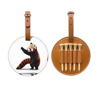 Red Panda Pattern Brown Golf Tee Storage Bag - Facile da trasportare e più efficiente nel giocare a golf
