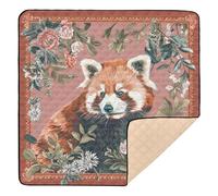 Red Panda Sciarpa Floreale Arte Carino Pieghevole Bambino Attività Gioco Mat per Pavimento 1 Pezzo Neonato Tappetino da Gioco per Neonato, 127 x 127 cm