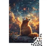 Red Panda Star Gazing Jigsaw Puzzle Impossible 1000Pcs Decorazione Per La Casa. Rilassamento E Intelligence Per Adulti E Ragazzi Da 14 Anni 70x50cm/1000pcs