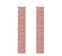 Red Peach Pattern Seamless Pattern Stampa Autunno Portico Banner, Banner in poliestere, Uso interno ed esterno, facile da appendere riutilizzabile