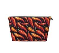 Red Pepper 1 Borsa per il trucco con stampa, trousse da viaggio per cosmetici, borsa da toilette per donne, graziosa custodia organizer per trucchi in pelle