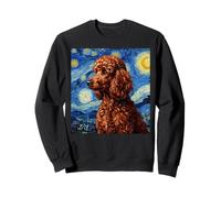 Red Poodle Dog Van Gogh Style Starry Night Felpa