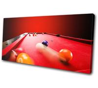 Red Pool Table Games Room Man Cave Sports SINGLE TELA parete arte foto stampa