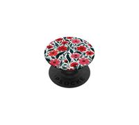 Red Poppy Botanical Bold Flowers Floreale PopSockets PopGrip Adesivo