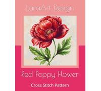 Red Poppy Flower: Cross Stitch Pattern: 7
