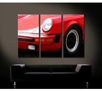 Red Porsche 911 Targa Immagine Tela Auto Sportiva Quadro su Classic Oldtime Deco