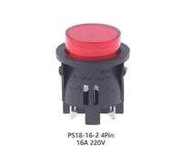 Red Push Button Switch with Light 4 Pins Touch Power 16A 250V Electrical Round Rocker 28*232mm PS18-16-2
