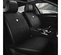 Red Rain Coprisedili anteriori e posteriori in pelle nera di lusso, compatibili con airbag, 9 pezzi, universale, in pelle, adatto per auto, SUV (B-nero)