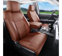Red Rain Set completo di coprisedili in pelle Tundra personalizzati per Toyota Tundra CrewMax 2014-2021, protezione per sedile auto marrone (Tundra-Brown-1)
