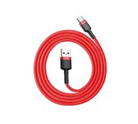 (Red, Red) Cavo USB-C BASEUS serie Cafule da 1 m, 3 A, per trasferimento dati e ricarica, compatibile con Huawei, Xiaomi e altri dispositivi.