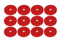 Red Reflective Stickers 12 Pack | Weather - Proof ABS Warning Reflectors for Cars/Trucks/Trailers | Round Security Reflectors for RV & Yacht Night Visibility