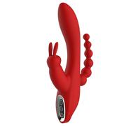Dreamtoys RC Vibratore Red Revolution Hera – Ricaricabile Impermeabile a tre rami Rosso