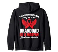 Red Ribbon Awareness Week Nonno Marfan Syndrome Awareness Felpa con Cappuccio