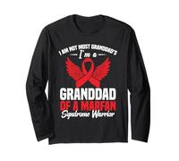 Red Ribbon Awareness Week Nonno Marfan Syndrome Awareness Maglia a Manica