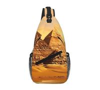 Red Rose And Wine Romantic Lovers_1 Borsa a tracolla casual da uomo, zaino a tracolla con tasche multiple per viaggi e uso quotidiano, Piramidi d'Egitto_1, Taglia unica