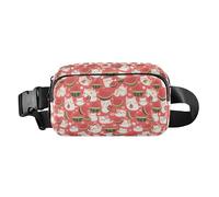 Red Rose - Borsa a tracolla multiuso con cinghia regolabile, per viaggi, shopping, corsa, Kawaii Summer Cute Cats Anguria, 1 Size