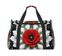 Red Rose Diamond Beauty - Borsone da viaggio impermeabile, compatto, per sport, palestra e fine settimana, per uomini e donne