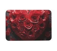 Red Rose Love Heart Diatome, tappetini da bagno assorbono umidità e sporco, zerbino con retro in gomma antiscivolo, adatto sotto la porta, per pavimento del bagno, vasca, doccia, lavandino