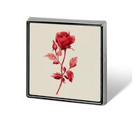 Red Rose Minimalistic Sketch Unisex Spille & Pins Quadrati Leggero Risvolto Distintivo Gioielli per Abbigliamento Scialle Cappello