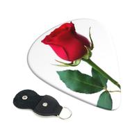 Red Rose - Plettri per chitarra PSD, 6 plettri per chitarra, stampati su entrambi i lati, per chitarra elettrica, basso, ukulele (0,46 mm, 0,71 mm, 0,96 mm)