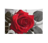 Red Rose2 Bandiera 0,9 x 1,5 m No Fade Bandiera di benvenuto Giardino Cortile Casa Bandiere Decorative Garden Yard Sign Indoor Outdoor Banner Party Home Decor